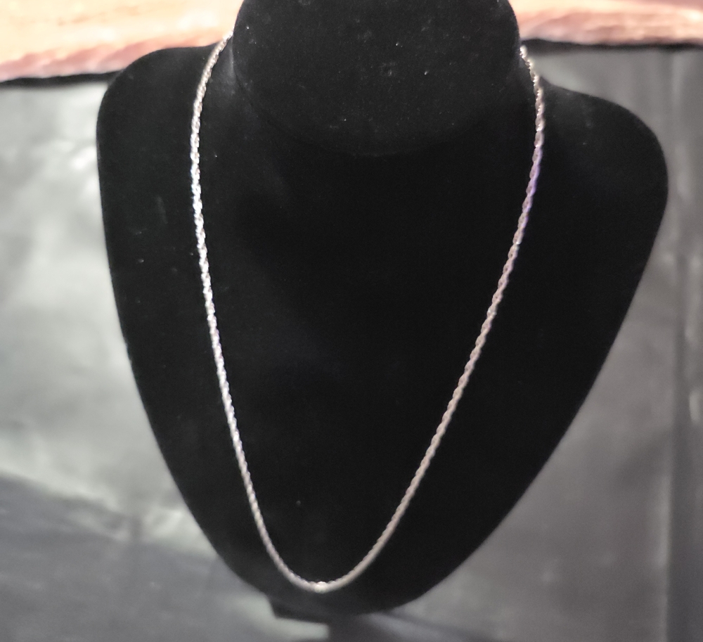 Sterling Silver Rope Chain Necklace - Silver